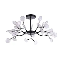 Люстра подвесная Скин (Skein) 2480-10P F-promo белая на 30 ламп, основание чёрное в стиле современный ветви Люстра подвесная Скин (Skein) 2480-10P F-promo белая на 30 ламп, основание чёрное в стиле современный ветви